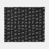 Taalalfabet // Wit op zwart // Fleece Deken (Voorkant (Horizontaal))