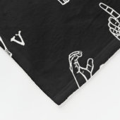 Taalalfabet // Wit op zwart // Fleece Deken (Hoek)