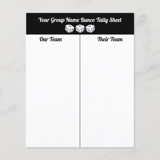 Taalblad voor bunco Dice van budget Flyer (Voorkant)