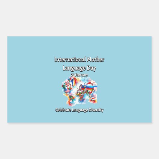 Taaldiversiteit. Internationale moedertaal Rechthoekige Sticker (Voorkant)
