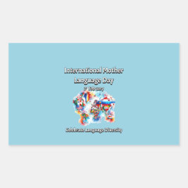 Taaldiversiteit. Internationale moedertaal Rechthoekige Sticker