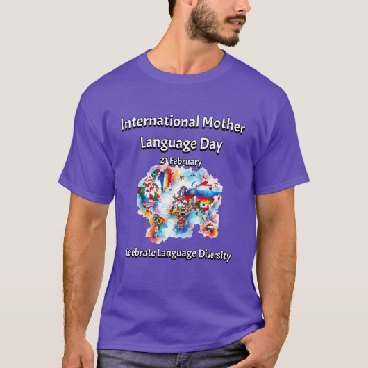 Taaldiversiteit. Internationale moedertaal T-shirt (Voorkant)