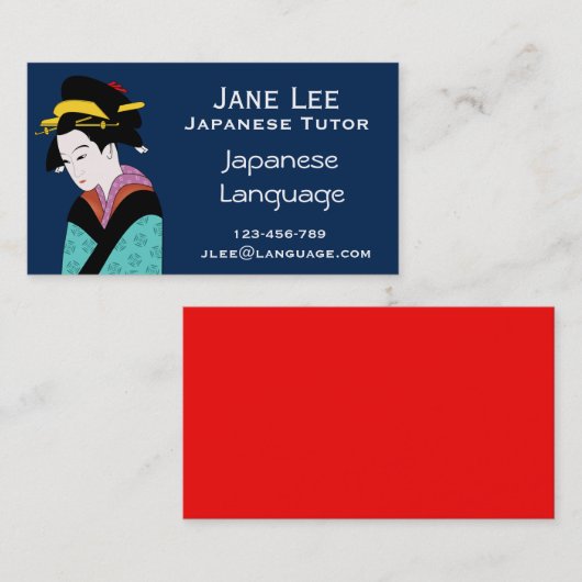 Taaldocent Japans leraar Visitekaartje (Voorkant / Achterkant)