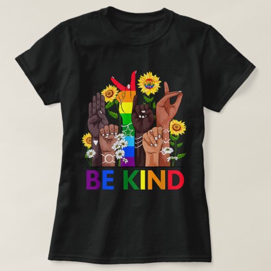 Taalhandje voor gebaren met LGBTQ+ homo's T-shirt (Design voorkant)