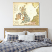 Taalkaart van de Britse eilanden Canvas Afdruk (Insitu (Slaapkamer))