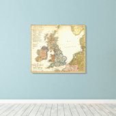 Taalkaart van de Britse eilanden Canvas Afdruk (Insitu (Houten vloer))