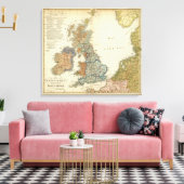 Taalkaart van de Britse eilanden Canvas Afdruk (Insitu (Woonkamer))