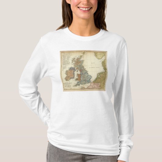 Taalkaart van de Britse eilanden T-shirt (Voorkant)