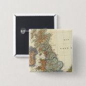 Taalkaart van de Britse eilanden Vierkante Button 5,1 Cm (Voorkant /achterkant)