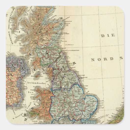 Taalkaart van de Britse eilanden Vierkante Sticker (Voorkant)