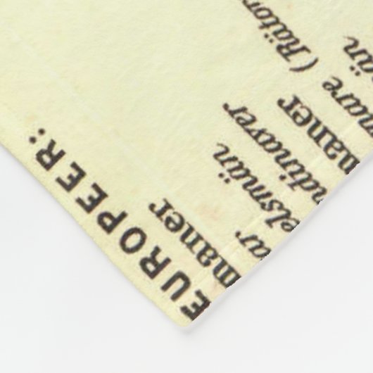  taalkaart van Europa (1907) Fleece Deken (Hoek)