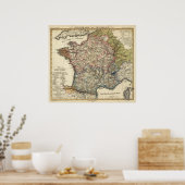 Taalkaart van Frankrijk Poster (Keuken)