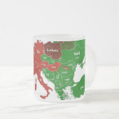 Taalkaart van het Tea Europe Bevestigde glazen Mok (Voorkant rechts)