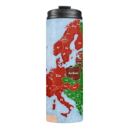 Taalkaart voor Tea Europe Thermosbeker (Voorkant)