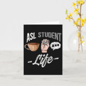 Taalkleding Doof Bewustzijn ASL Student Fun GIF Kaart (Gele Bloem)