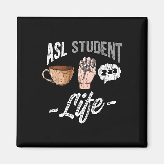 Taalkleding Doof Bewustzijn ASL Student Fun GIF Magneet (Voorkant)
