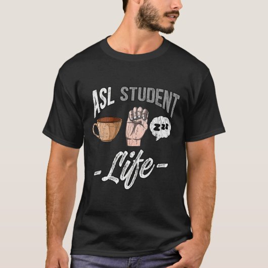 Taalkleding Doof Bewustzijn ASL Student Fun GIF T-shirt (Voorkant)