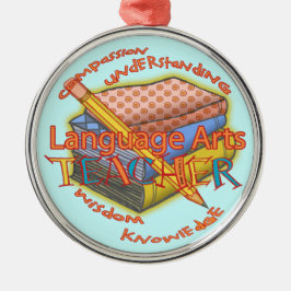 Taalkunsten Leerleraar-deluxe-ornament Metalen Ornament