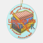 Taalkunsten Leerleraar-deluxe-ornament Metalen Ornament (Links)