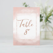 Taalroze & Roségouden Lijst Huwelijk Tafel Nummers Kaart (Staand voorkant)