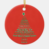 Taalstructuur voor prettige kersttypografie keramisch ornament (Voorkant)