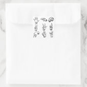 Taalsymbolen ondertekenen vierkante sticker (Tas)