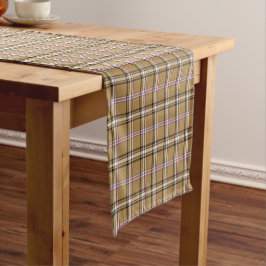 Taan Beige Geruite Retro Kleuren Tafel Runner Korte Tafelloper