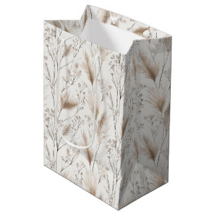 Taan Crème Bruin Strand Gras Bruiloft Medium Cadeauzakje