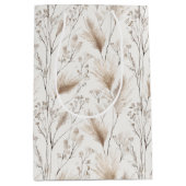Taan Crème Bruin Strand Gras Bruiloft Medium Cadeauzakje (Voorkant)