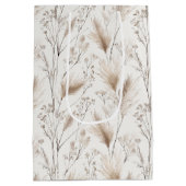 Taan Crème Bruin Strand Gras Bruiloft Medium Cadeauzakje (Achterkant)