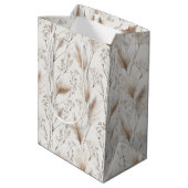 Taan Crème Bruin Strand Gras Bruiloft Medium Cadeauzakje (Achterkant Gekanteld)
