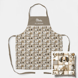 Taan en Bruin Patchwork Hond Patroon Huisdierverzo Schort