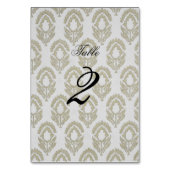 Taan en wit blokprint kaartje voor tafelnummer (Achterkant)