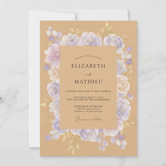 Taan Ethische Romantische Bruiloft Kaart (Voorkant)