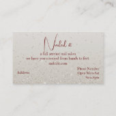 Taan glitterend  visitekaartje (Achterkant)