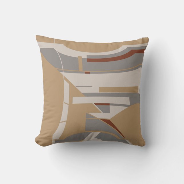 Taan grijs taupe mediterraan geometrisch abstract  kussen (Voorkant)