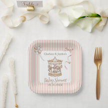 Taan Kleur Waterverf Paard Draaimolen Baby Shower