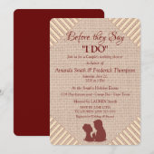 Taan, Marsala Wijn - Getextureerde Trouw Bruispart Kaart (Voorkant / Achterkant)