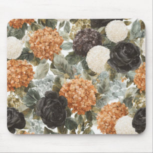 Taan Oranje Zwart Crème Bloemen Muismat