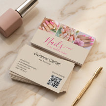 Taan Roze Heet Roze Script 3 Foto Nagel QR Code