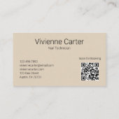 Taan Roze Heet Roze Script 3 Foto Nagel QR Code Visitekaartje (Achterkant)