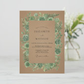 Taan sappige Eucalyptus Bruiloft Kaart (Staand voorkant)