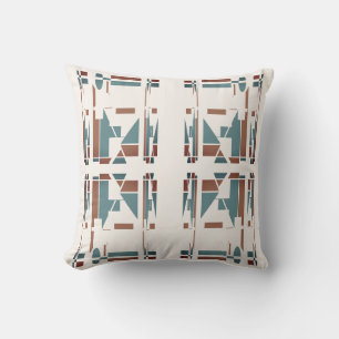 Taan Teal Blauw Wit Zuidwestelijke Uitzicht Grote Kussen