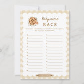 Taart Baby Shower Baby Naam Race A-Z Spelkaarten Kaart (Voorkant)