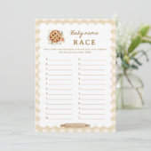Taart Baby Shower Baby Naam Race A-Z Spelkaarten Kaart (Staand voorkant)