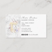 Taart bakken Marmer Bloemen Waterverf Visitekaartj Visitekaartje (Achterkant)