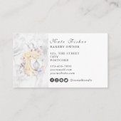 Taart bakken Marmer Bloemen Waterverf Visitekaartj Visitekaartje (Achterkant)