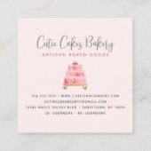 Taart Bakkerij Blush Pink Sprinkles Pastry Dessert Vierkante Visitekaartje (Achterkant)