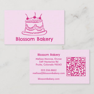 Taart Bakkerij Dessert Catering AANGEPASTE QR Hand Visitekaartje