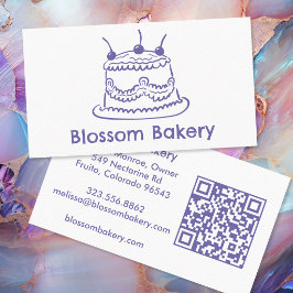 Taart Bakkerij Dessert Catering AANGEPASTE QR Hand Visitekaartje